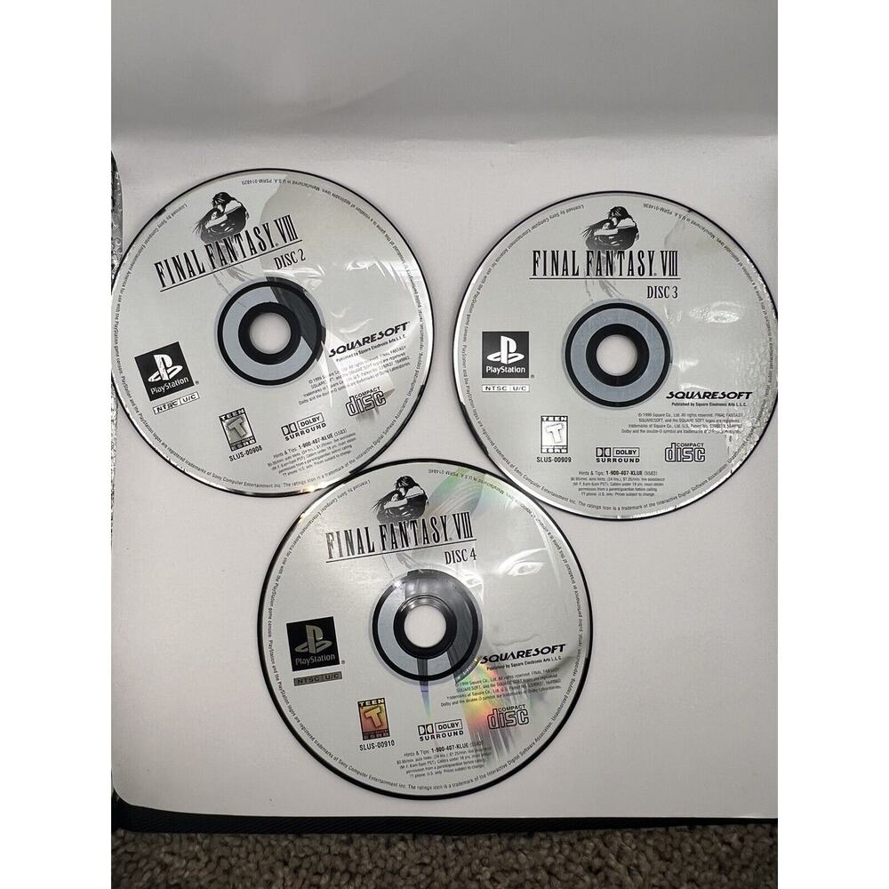 Sony PlayStation 1 PS1 Disc Only Tested Final Fantasy 8 VIII Discs 2,3,4